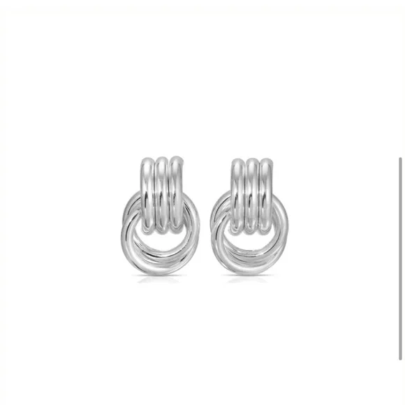 Heaven Mayhem Silver Hoop Earrings - Picture 3 of 5